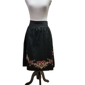 Steady Clothing Women's Size 2X High Waist A-Line Skirt Rockabilly Sugar Skulls